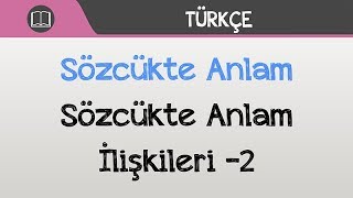 Sözcükte Anlam  Sözcükte Anlam İlişkileri 2 [upl. by Atinnor]