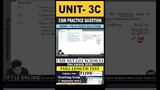 CSIR Practice Question  Unit 3 Fundamental Processes  Topic C Protein synthesis and processing [upl. by Anyk]