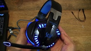 KingTop EACH G2000 Gaming Headset in Blue amp Black [upl. by Daye]