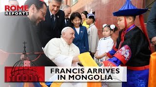 Pope Francis arrives in Mongolia [upl. by Doroteya]