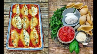 Pasta shells stuffed and baked  Conchiglie ripiene al forno [upl. by Roane98]