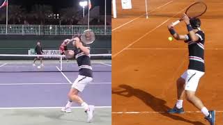 Lorenzo Musetti or Grigor Dimitrov Backhand Comparison ディミトロフ、ムゼッティのバックハンド比較 [upl. by Ecirpak]