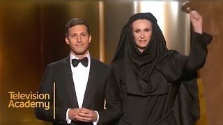 Emmys 2015  Andy Sambergs Opening Monologue [upl. by Ycrad]