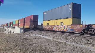 A long CN intermodel cruises into Winnipeg on March 20th 2024 [upl. by Kehsihba447]