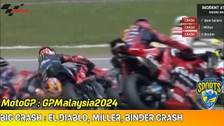 BIG CRASH  EL DIABLO CRASH MOTOGP MALAYSIA 2024 [upl. by Bowra92]