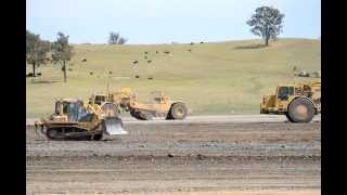 CAT 651Es Scrapers working the fill [upl. by Barnard]