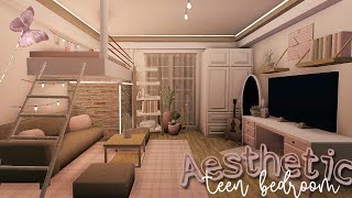 ROBLOX BLOXBURG Aesthetic Teen Bedroom  speedbuild ♡ [upl. by Teddman]