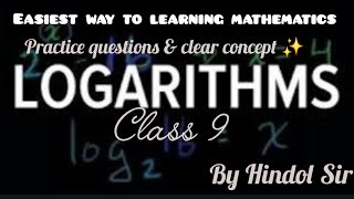 Logarithm exercise solution for practice logarithm class9maths cbsemaths icsemaths [upl. by Evans737]