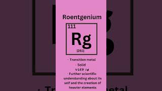 Roentgenium  Elements series part111 🧪 science stem learning [upl. by Woodman]