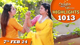 Anbe Vaa Serial  EP 1013 Highlights  7th Feb 2024  Virat  Shree Gopika  Saregama TV Shows Tamil [upl. by Shaner157]