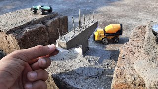 Mini Bridge Construction  Concrete Bridge Construction  part  1  Miniature Construction [upl. by Sudnor]