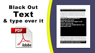 How to black out text and type over it in Adobe Acrobat Pro DC 2022 [upl. by Sheela984]