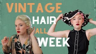 One Week of Vintage Hairstyles and Hair Care keep your wet set curls [upl. by Suzetta]