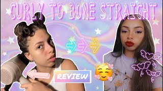 STRAIGHTENING MY CURLY HAIR  REVIEW Remington Pro Wet 2 Style Dryer [upl. by Walke]