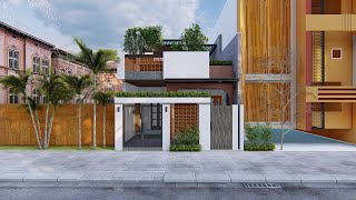 23x70 Modern House Plan  Amazing 3 BHK House Plans  Terrace Garden  House Design 3D  tamil [upl. by Kilby]