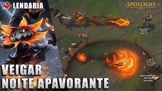 Veigar Noite Apavorante LENDARIA  Skin Spotlight PREVIA [upl. by Barden]