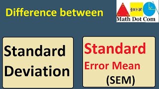 Standard Deviation vs Standard Error of the Mean SEM  Statistics  Math Dot Com [upl. by Innad]