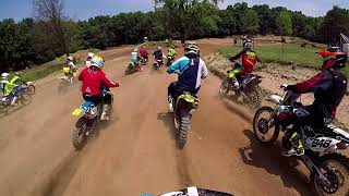 Battle Creek MX Vet Sport Moto 1 Crash [upl. by Cohdwell132]