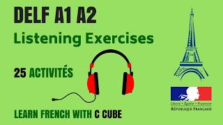 DELF A1 A2 Listening 25 activities Practice online Listening Exercises test comprehension orale [upl. by Haraj]