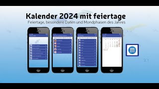 Kalender 2024 mit feiertage [upl. by Monahan]