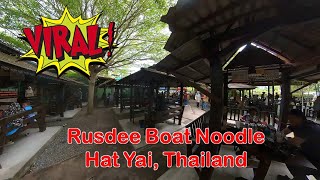 Rusdee Boat Noodle  Kedai Makan Viral di Hat Yai Insta360 ONE X2 [upl. by Aihpos]