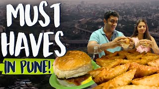 MUST HAVES in Pune  Burger Camp  Garden Vada Pav  Cafe Durga  Annas Ganesh Bhel [upl. by Nogem379]