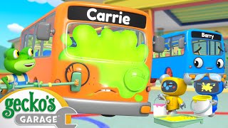 Gecko Paints the Bus  Geckos Garage  Trucks For Children  Cartoons For Kids [upl. by Averell]