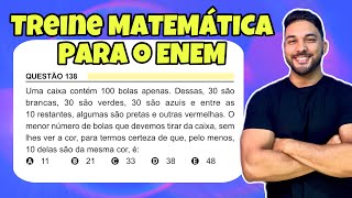 SIMULADO DE MATEMÁTICA PARA ENEM 2 DIA  Uma caixa contém 100 bolas apenas Dessas 30 são brancas [upl. by Hassadah]