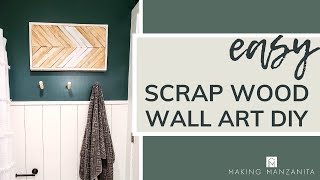 Easy Scrap Wood Wall Art DIY with Plywood amp Wood Shims [upl. by Sunny]