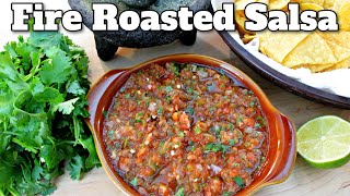 Fire Roasted Salsa  Mexican Restaurant Secrets  PoorMansGourmet [upl. by Retsbew742]