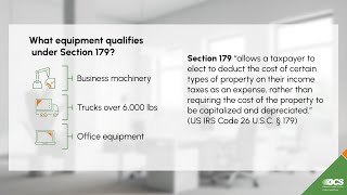 02 What is Section 179 and what equipment qualifies under this section [upl. by Farrar]