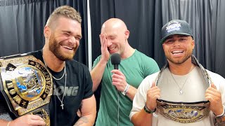 The Most Chaotic AEW Interview Ever  The Gunns Vs Simon Miller [upl. by Esdnyl938]