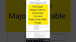 Calicut University first sem exam time table fyugp [upl. by Heintz]