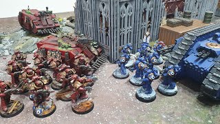 Ultramarines vs Word Bearers 4500 point Warhammer Horus Heresy battle report [upl. by Normand]