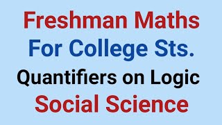 Open Proposition and Quantifiers Freshman Maths for Social Sci [upl. by Robma]