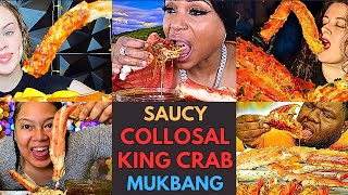 😋😍🦀 GIANT Saucy Colossal King Crab Mukbang ASMR  MUKBANG COMPILATION😋🔥👑 [upl. by Nahsez]