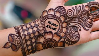 mehndi design for diwali for front hand  mehandi ka design simple  मेहंदी का डिजाइन [upl. by Ammeg]