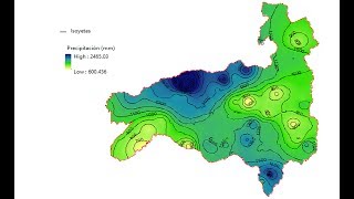 Crear un mapa de isoyetas e isotermas en ArcGIS [upl. by Negaem]