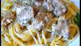 Rezept  Rezepte Spaghetti mit Lachs  Käsesoße [upl. by Neltiac]