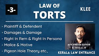 KLEE  Law of Torts  3 [upl. by Correy530]