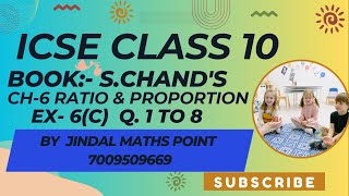 Ch6 Ratio and Proportion Ex6C Q No18 From S Chands For ICSE Class 10 Math jindalmathspoint [upl. by Granniah]