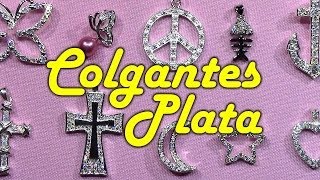 Colgantes de plata primera ley muy brillantes con incrustaciones para mujer [upl. by Akimak34]