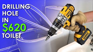 Best Way to Drill Porcelain  Wet Hole Saw for Tiles construction remodeling diy [upl. by Tarsuss]