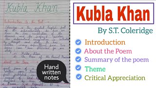 Kubla Khan  Critical Appreciation  ST Coleridge  kublakhan stcoleridge [upl. by Arundell713]