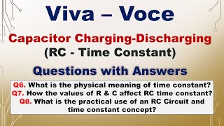 Charging Discharging  RC  Time constant  Viva  Voce  Practical File [upl. by Wobniar]