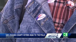 California Election Day 2024  Woman describes her voting experience [upl. by Ebbarta870]