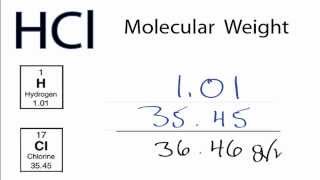 Molar Mass  Molecular Weight of HCl  Hydrochloric acid [upl. by Hawkins655]