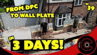 Brickwork up to wall plate IN 3 DAYS  Episode 39 [upl. by Yajet]