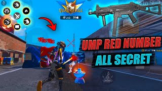 NEW  UMP  RED NUMBER TRICK AND SETTINGS  FREE FIRE SMG HEADSHOT TRICK [upl. by Kcirrek630]