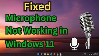 Microphone Not Working Windows 11  How to Fix Microphone on Windows 11 [upl. by Nolrah585]